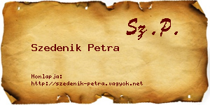 Szedenik Petra névjegykártya